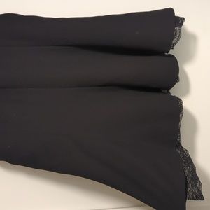 Zara black trumpet skirt with lace hem detail